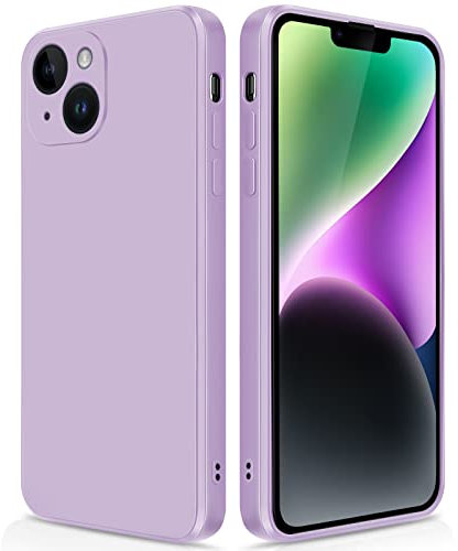 GiiYoon Case Compatible with iPhone 14 Plus, Slim Liquid Silicone Shockproof Phone Case with Soft Microfiber Lining- Purple