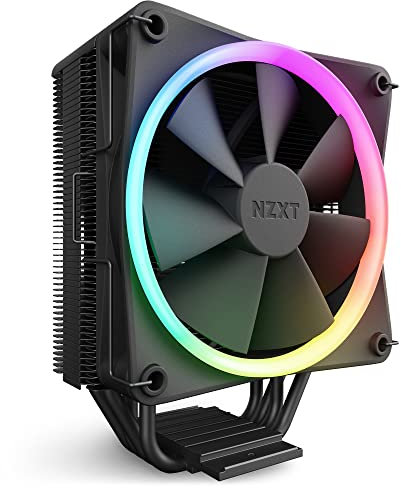 NZXT T120 RGB CPU Air Cooler - RC-TR120-B1 - Conductive Copper Pipes - Fluid Dynamic Bearings - AMD and Intel Compatibility - Black