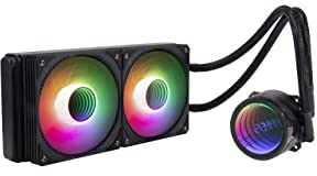 Gelid Solutions Liquid 240 - All-in-One CPU AIO Wasserkühler mit 2x 120mm RGB Lüfter, 750-1800 U/min, AM5 und LGA 1700 kompatibel, beinhaltet GC4 Wärmeleitpaste.