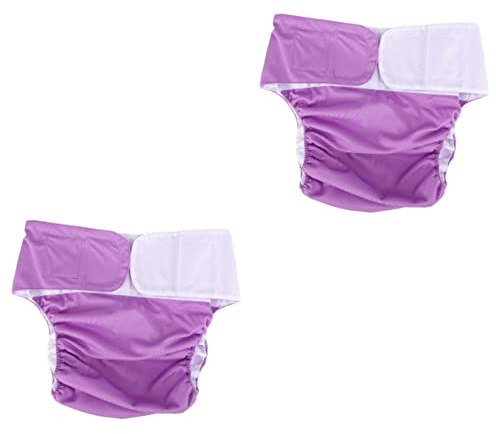 PLAFOPE 2 Piezas Pañales Para Adultos Mayores Pañales Para Nadar Reutilizables Pañales Para La Incontinencia Adulto Depende Lana Pantalones De Incontinencia Impermeable Anciano Púrpura