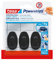tesa Powerstrips Self-Adhesive Hooks - 3 x Small Oval Shaped Hooks for Tiles, Glass, Plastic and Other Surfaces - Strong Hold, Up to 1kg - Black
