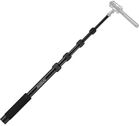 ERYUE Brazo de Micrófono Extensible de 5 Secciones - Boom Arm de Aleación de Aluminio Con Tornillo y Rosca de 1/4 Pulgadas - Empuñadura de Espuma y Cerraduras