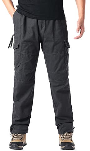 Cargo Shorts Herren Kurze Hosen Baumwolle Casual Einfarbig Cargohose Sommer Bermuda Short mit Taschen Sommerhose Elastischer Bund Kurze Jogginghose Sporthose Regulär Fit Freizeithose Laufshorts A112