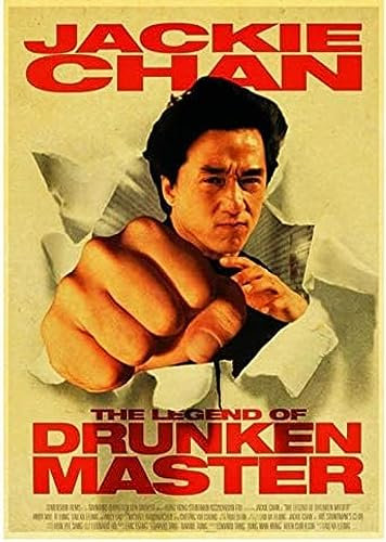 Poster Jackie Chan China Kung Fu Filmstar Vintage Poster Porträt Bilder Leinwand Malerei Poster Und Drucke Wohnkultur 50X70Cm Kein Rahmen