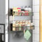 Estante magnético para especias para el frigorífico,AUFWORLD 2Pack Estante magnético,Organizador magnético para el frigorífico con 4 ganchos móviles,Estante magnético para la organización de la cocina