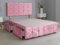Divan Beds Deals crushed Velvet bed Base| Bed set with Cube Headboard and Footboard with 2 storage Drawers (Pink, 3FT Single)