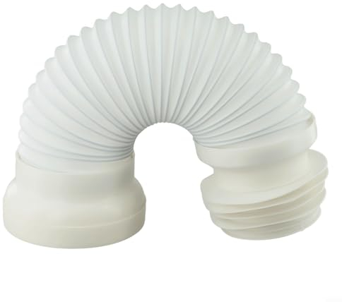 HEBEOT Flexible Toilet Pan Connector Universal WC Slinky Waste Soil Pipe White 250Mm - 500Mm