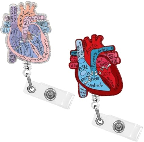 Tomedeks 2 Pièces Badge Infirmiere, Porte Badge Enrouleur, Porte-Badges avec Clip Rétractable, Infirmière Porte-Badge, Porte-Badges pour Les Médecins Et Le Personnel Cadeau D'Étudiant(2Forme)