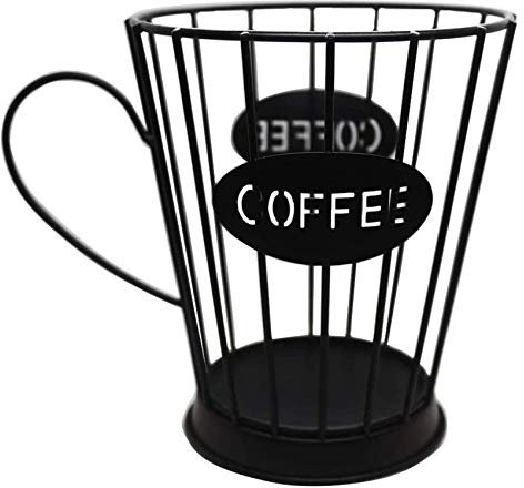 ferater Coffee Pods Holder Coffee Capsules Storage Basket Kitchen Counter Storage Holders for Espresso Capsules (Small) -Black