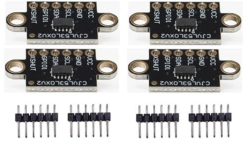 PAMEENCOS 4 Stück GY-530 VL53L0X Laser-Entfernungssensor, ToF-Bereichssensor-Modul, Breakout-Tof-Laser-Entfernungsmesser, Flugzeitmessungssensor, für Arduino