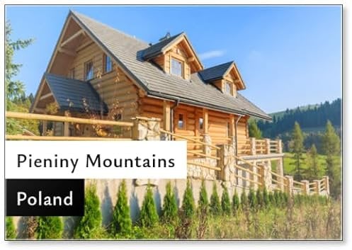 Holzhaus in Herbstsaison, Pieniny-Gebirge, Polen, Kühlschrankmagnet