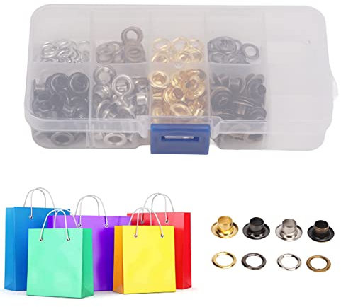 LetCart Ösen-Werkzeug-Set, 5 mm, mehrfarbig, Eisen, Kupfer, Set mit Aufbewahrungsbox für Hosen, Taschen, Hüte, Gürtel