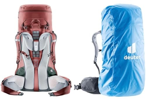deuter Aircontact Lite 45 + 10 SL leichter Damen Trekkingrucksack & Raincover III Regenhülle (45-90 L)