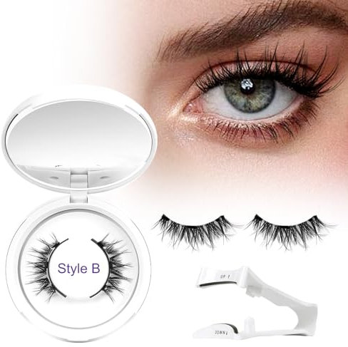 Crislashes Faux Cils Magnetique, Faux Cils Naturel Magnétique 1 Paire, Faux Cils Aimantés sans Eyeliner, Magnetic Eyelashes Réutilisable, Facile à Utiliser (Style B)