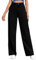 Vaqueros de Pierna Ancha y Recta para Mujer, Pantalones Vintage Adelgazantes de Verano con Arrastre (Black, M)