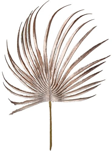 HD Collection Palmwedel Blatt künstlich 30cm - Tropische Blätter & Pflanzen für Tischdeko Wanddeko Gestecke - Künstliches Palmblatt als Hochzeitsdeko Zimmerdeko und Bastelmaterial - Rosegold