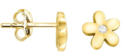 SOFIA MILANI - Damen Ohrringe 925 Silber - vergoldet/golden & mit Zirkonia Steinen - Zirkonia Ohrstecker - E2958