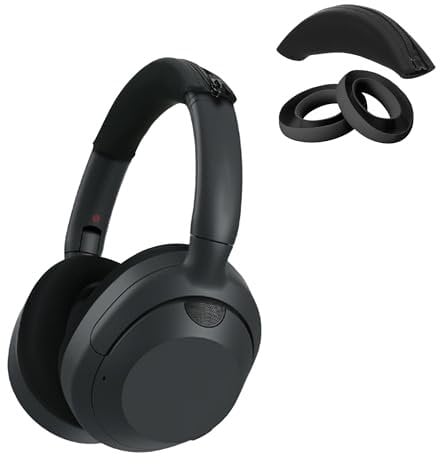 kwmobile Juego de Fundas de Silicona para Auriculares de Diadema y Almohadillas compatibles con Sony ULT Wear/WH-ULT900N - Fundas - Negro
