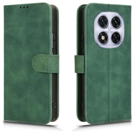 HAOYE Funda para Xiaomi Redmi Note 14 Pro 5G / Poco X7 5G, Funda Tapa Libro Movil Carcasa PU Cuero Case Cover con [Protección Completa] [Ranura Tarjeta][Función Soporte], Verde