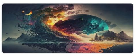 Fantasy Landscape Mouse Pad Extended Large Mouse Mat Desk PadStitched Edges MousepadNon-Slip Rubber BaseKeyboard PadGaming Mouse Pad 30x80cm