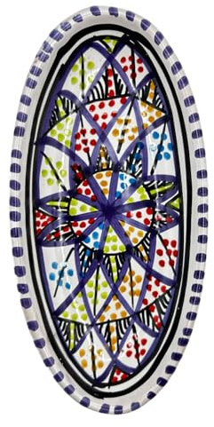 Dekorativer Sprungha-Teller aus tunesischer Keramik - Handwerkliches Meisterwerk für den Tisch 2803251202 Marokko Ethnisches Tunesien der Welt