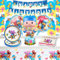 Anniversaire Vaisselle 10 Invités,Décoration Anniversaire Enfants,Ballons Anniversaire,Décoration de Table,Nappe,Assiette,Serviettes,Bannière,Décoration de Fête d'anniversaire pour Enfants,38 Pcs