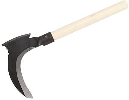 Alto Manganese Acciaio Double Scythe Multifunzionale Falciatura Taloni Doppio Falce per Utensili da Giardinaggio Falmello Facela in Acciaio Ad Alto (Testa a singolo taglio,