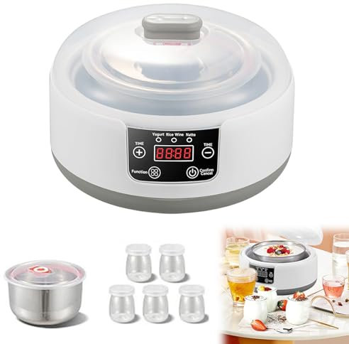 Macchina Yogurtiera Probiotica 1.2l Elettrica Automatica con Controllo Temperatura Costante 36h, Display LED Digitale E Timer Regolabile, Sana Macchina Yogurtiera Fatta in Casa per Uso Domestico