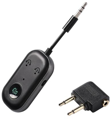 Pumwoy 2-in-1 Bluetooth Sender Empfänger, Bluetooth 5.3 Adapter Transmitter für TV Audio auf 2 Kopfhörer, 3,5mm AUX Klinke Transmitter Sender Low Latency, für Flugzeug, TV, Kopfhörer, Auto, Mehr
