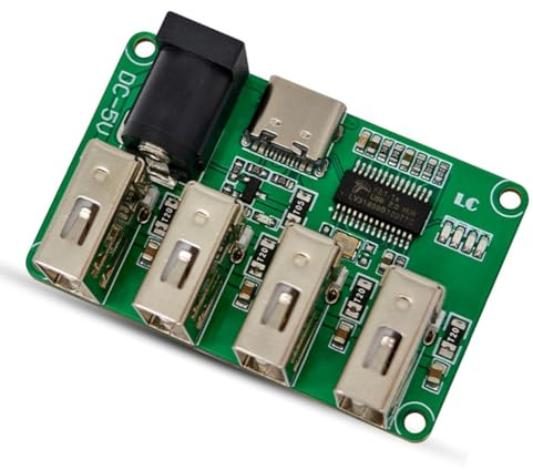 Jooehyer TYPE-C Input USB2.0 HUB Module 1 to 4 Expansion Board 480Mbps Hub for Keyboard Mouse