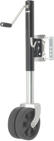 Roue Jockey Double Remorque 907 kg, Roues 20 cm, Réglable 67–93 cm | Double roue nylon Ø20 cm, charge 907 kg, course 26 cm et fixation pour timon 6–14 cm, pour remorque, bateau et caravane