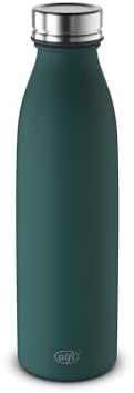 alfi PURE BOTTLE Isolierflasche 0,50 l, 24 h kalt, pine green mat | 12 h heiß, Kohlensäurefest, auslaufsicher, Edelstahl Trinkflasche, pulverbeschichtete Oberfläche, grün
