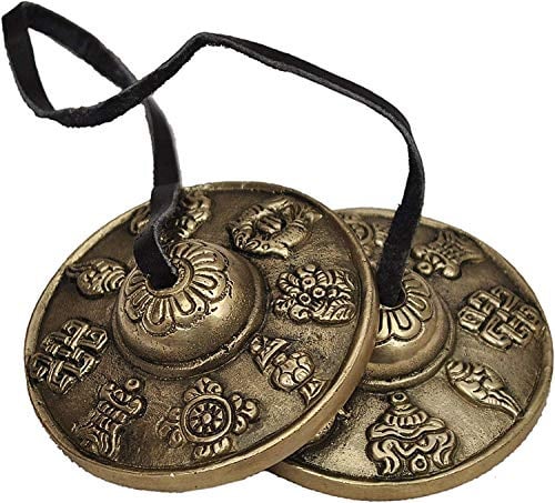 Hinky Imports Tibet importiert buddhistische Glocken Symbole Tingsha Tingsha des mittleren Glücks