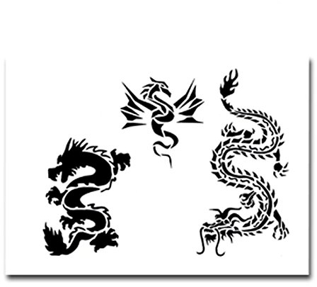 Airbrush Schablonen Tattoo Drachen 218 Mylar Folie wiederverwendbar