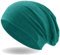 Hatstar Damen Beanie Mütze | mit edler Strass Nieten Applikation | Mädchen Mütze | elastisches Slouch Long Beanie | leicht und weich (Petrol)