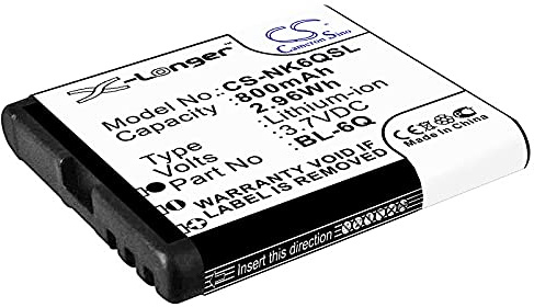 CS-NK6QSL Akku 800mAh Kompatibel mit [Nokia] 6700 Classic, 6700 Classic Illuvial, für [Mobiado] Classic 712 Stealth LE, 712EM, 712GCB, 712ZAF Ersetzt BL-6Q