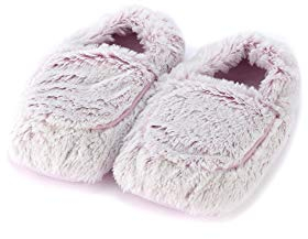 Warmies Microwavable Slippers, Heatable Ladies Slippers with French Dried Lavender, Soothing Warmth and Comfort, One Size Marshmallow Pink