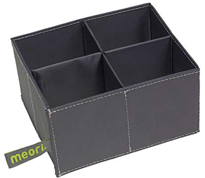 meori 4er Einsatz für Mini Faltboxen Grau abwischbar Ordnung Schreibtisch Stifte Kosmetik Bastelmaterial stabil Schmuck