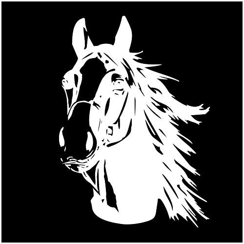 Finest Folia Aufkleber Pferd Pferdekopf Sticker für Auto Anhänger LKW Pferde Autoaufkleber Dekor Pferdemotiv Tiermotiv K039 (Weiß Glanz, 30x21 cm)