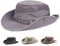 Lanly Fischerhut Sonnenhut Unisex Herren Damen Safari Hut Baumwolle Faltbar Einstellbar Wanderhut Gartenhut Outdoor Reise (Grau)