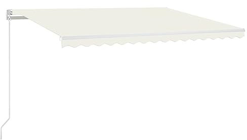 vidaXL Gelenkarmmarkise Einziehbar mit LED Markise Sonnenmarkise Balkonmarkise Sonnenschutz Sichtschutz Fenster Terrasse Garten 450x350cm Creme