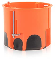 Gerätedose tiefe Verbindungsdose Verteilerdose Hohlwanddose Fräsloch 68mm, Höhe 60mm IP30 650°C, Orange, winddicht, für die Geräte Montage