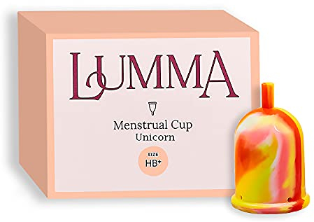 LUMMA® | Flexible Menstruationstassen aus medizinischem Silikon│ Wiederverwendbare Menstruationstasse │Weibliche Pflege │ Auslaufsicher │ Bequem und sehr weich │ (H+, Unicorn)