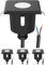 ledscom.de 4 Stück LED Bodeneinbauleuchte AGENA für außen, IP65, schwarz, eckig, 6 x 6cm, warmweiß