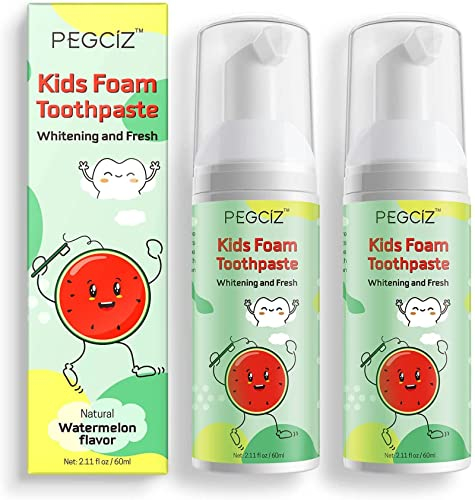 Mcukv Schaumzahnpasta, Niedriges Fluorid Kinderzahnpasta mit Natürlicher Formel zur Reduzierung von Plaque, Zahnaufhellung für Kinder ab 3 Jahren für U-förmige Zahnbürsten (Wassermelone)