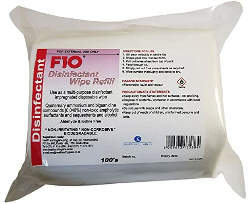 F10 Disinfectant Wipes | 100 Wipes Refill Pack