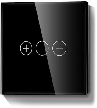 LIAONFOY WIFI Wlan Dimmschalter Unterputz Glas Touchscreen LED Dimmbar Lichtschalter Kipplichtschalter Schwarz 90-250V 2.4GHz 86mm fuer Smart home Alexa tuya Neutralleiter Wird Benötigt