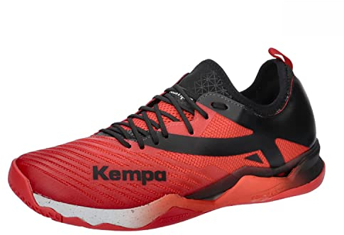 Kempa Unisex Wing Lite 2.0 Handballschuhe, Sportschuhe, Turnschuhe, Rot Schwarz, 44 EU
