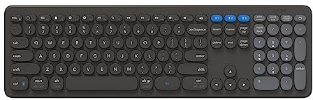 ZAGG Pro Keyboard 17-Inch, Multi-Pairing Full-Size Keyboard with Type-C Wired & Qi Wireless Charging, Long-lasting Battery, Compatible with Windows, macOS, iOS, ChromeOS & Android (Charcoal)