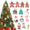 Vordpe 12 piezas figura de decoración de hombre de jengibre, decoración de árbol de Navidad, decoración de Navidad, figuritas, casa, calcetines de Navidad, muñeco de nieve para niños, fiesta festiva